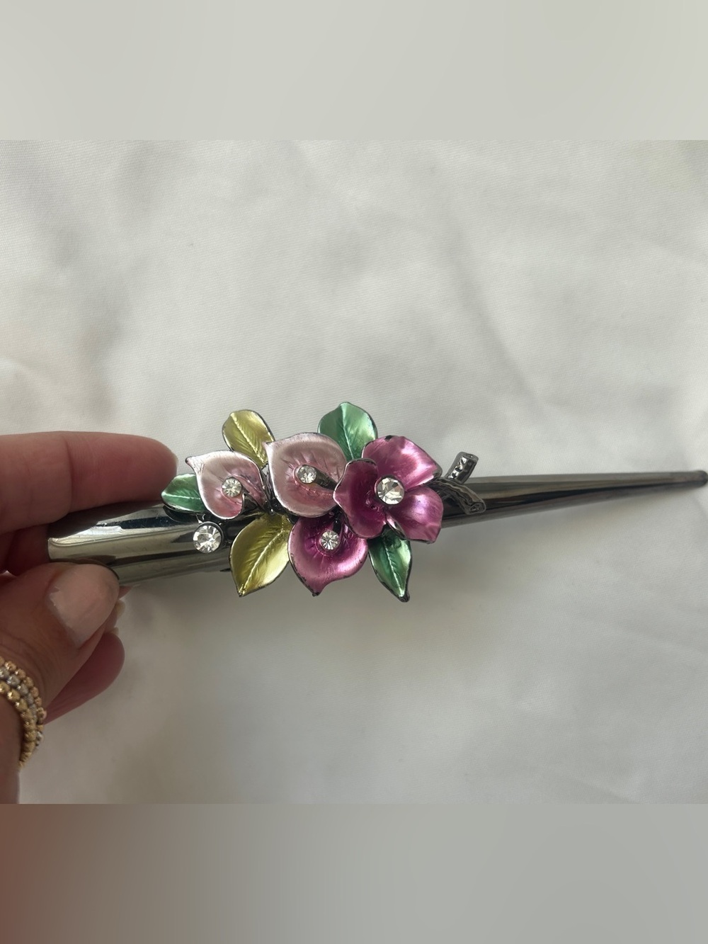Vintage Women's Floral Rhinestone Hair Clip Pin Up Y2K